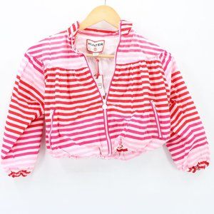 Hunter For Target Girls Striped Half-Zip Hooded Jacket Windbreaker S 6/6X NWT